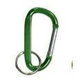 Carabiner w/ 1" Split Ring - 2-1/2" Green